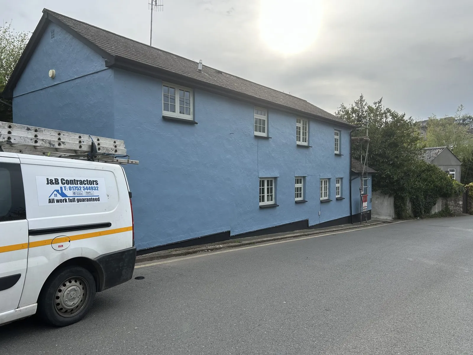 Exterior painting of a detached house in St Stephen in Brannel